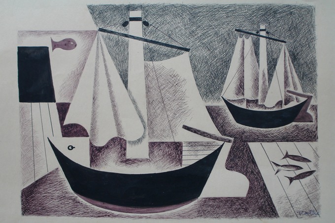 Boats (Pen & Ink) 1950's