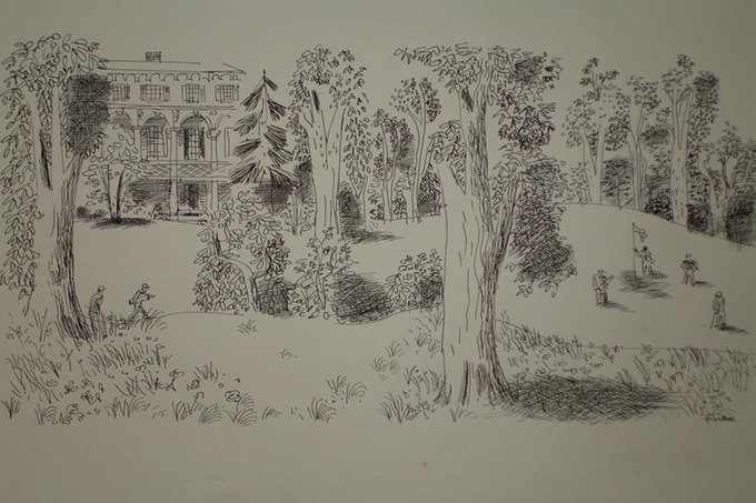 Hunter Club "Headed for the Green" 1930-40's (Pen & Ink)