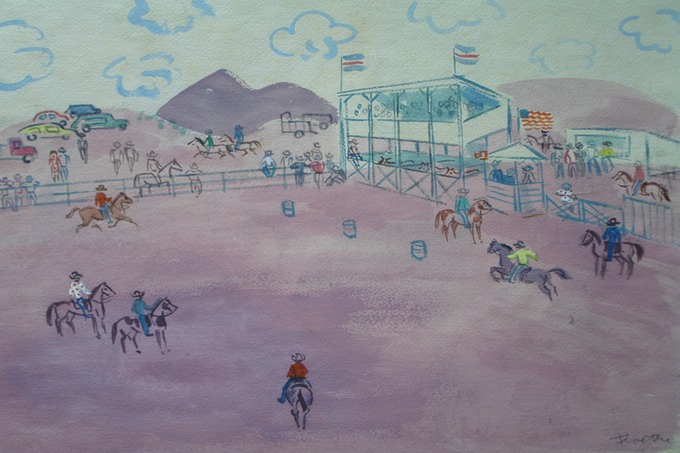 Jackson Hole Rodeo (Watercolor) 1957-59
