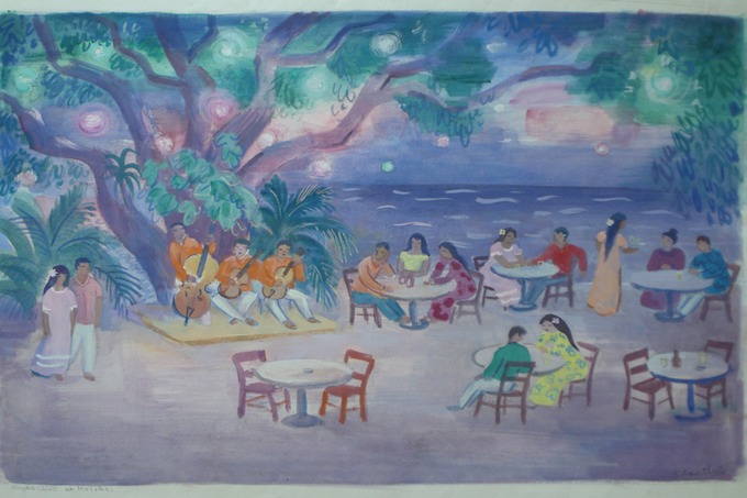 Night Club at Molokai, Hawaii (Watercolor) 1962