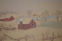 NY Snowing on NY Farm (Watercolor) 1930-40's