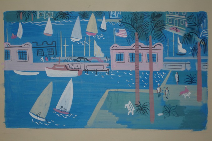 Old Sarasota City Pier  (Watercolor) 1940-50's
