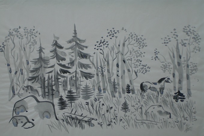Pinto in the Forest (Watercolo) 1957-59