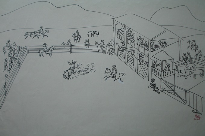 Rodeo Western Art  (Pen & Ink) 1957-59