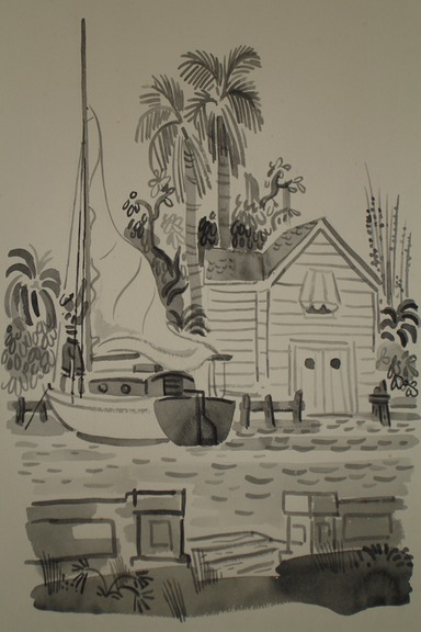 Sails Down (Watercolor) 40-50's