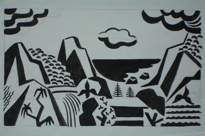 Tahiti 3  (Watercolor) 1963