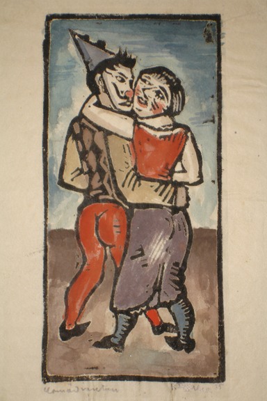 Wood Cut #10( circus couple) 1925