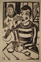 Wood Cut (puttiing on make-up) 1925